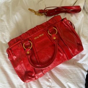 Miu Miu Red Leather Bag (Perfect Condition)
